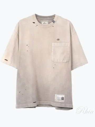 A12TS611 Beige Sunfade Like T Shirt - MIHARA YASUHIRO - BALAAN 1