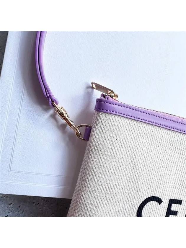 Logo Strap Small Pouch Bag White Purple - CELINE - BALAAN 6