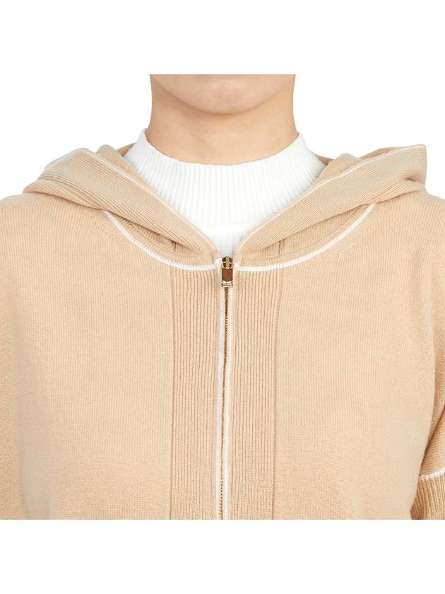 Women's Pluto Wool Cashmere Zip Up Hoodie Beige - MAX MARA - BALAAN 10