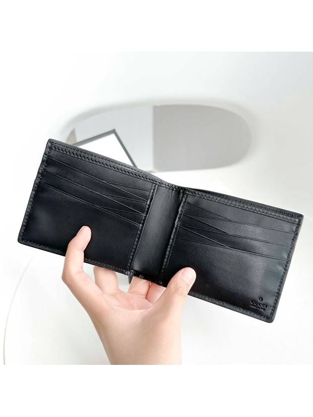 GG Emboss Leather Half Wallet Black - GUCCI - BALAAN 6