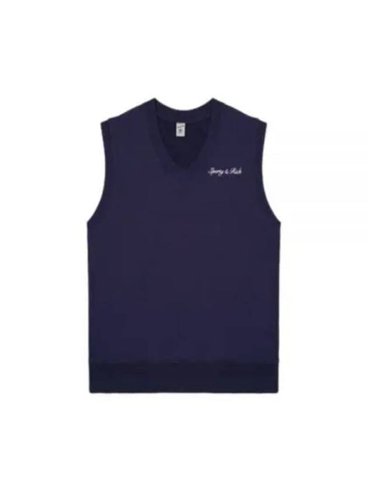 Syracuse V Neck Vest NavyWhite VNAW2316NA - SPORTY & RICH - BALAAN 1