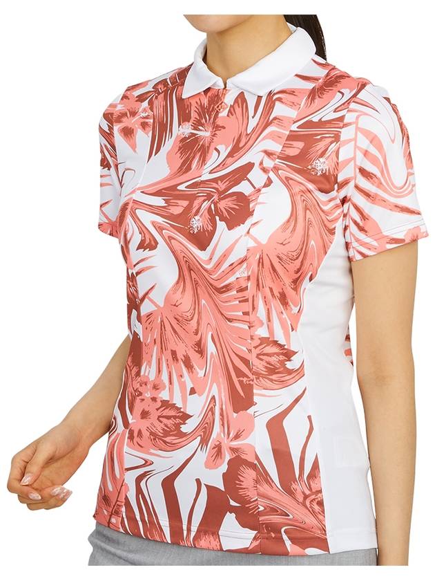 Women's Evelina Print Polo Shirt Pink - J.LINDEBERG - BALAAN 6