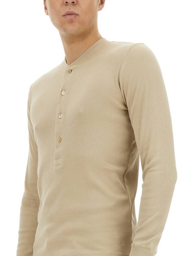 RIBBED "HENLEY" T-SHIRT - TOM FORD - BALAAN 4