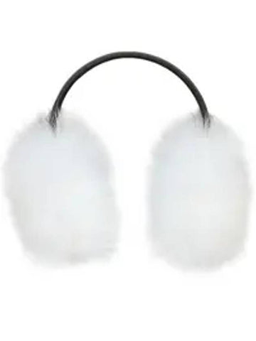 Women s Fox Fur Earmuffs White - YVES SALOMON - BALAAN 1