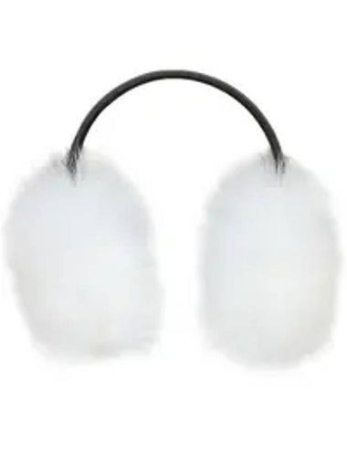 Women's Fox Fur Earmuffs White - YVES SALOMON - BALAAN 1