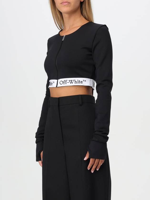 Logo band crop long sleeve t shirt black - OFF WHITE - BALAAN 4