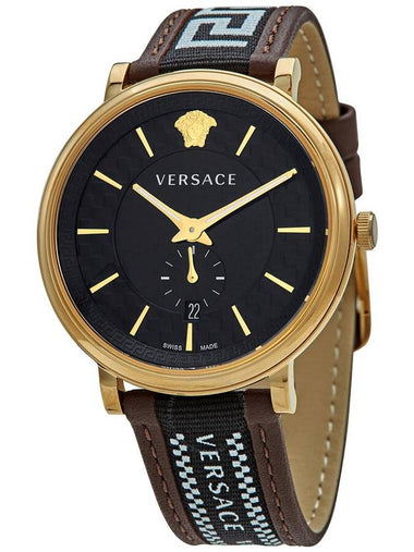 Versace V-Circle Quartz Black Dial Men's Watch VEBQ01619 - VERSACE - BALAAN 1