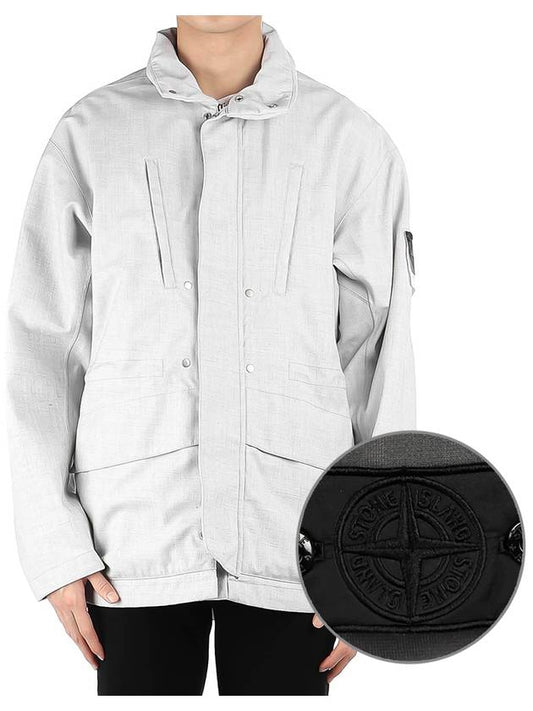 Men's Shadow Wappen Zip-up Jacket White - STONE ISLAND - BALAAN 2