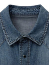 Classic Western Denim Shirt Blue - NOIRER FOR WOMEN - BALAAN 5