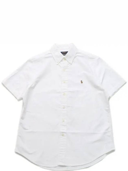 Embroidered Logo Short Sleeve Shirt White - POLO RALPH LAUREN - BALAAN 2