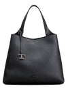 Embellished T Logo Medium Shoulder Tote Bag Black - TOD'S - BALAAN 1