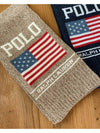 Shawl Men Women Bold Flag Logo Knit Muffler Brown PC1175 202 - POLO RALPH LAUREN - BALAAN 3