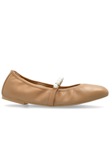 Stuart Weitzman Leather Ballerinas Goldie, Women's, Beige - STUART WEITZMAN - BALAAN 1