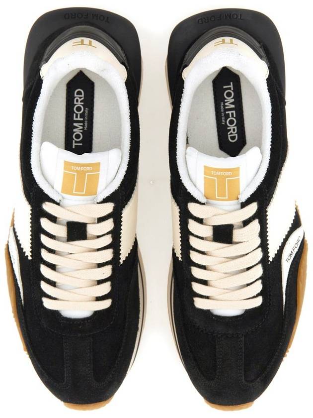 Suede James Sneakers Black Cream - TOM FORD - BALAAN 3