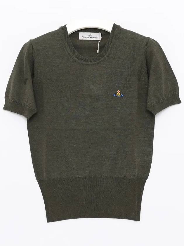 ORB Logo Short Sleeve Knit Top Green - VIVIENNE WESTWOOD - BALAAN 4