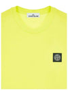 Logo Patch Short Sleeve T-Shirt Neon Yellow - STONE ISLAND - BALAAN 5