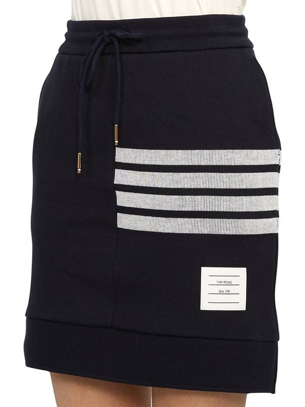 Double Face 4 Bar Knit Mini A Line Skirt Navy - THOM BROWNE - BALAAN 9