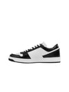 Men's Downtown Triangle Logo Leather Low Top Sneakers White Black - PRADA - BALAAN 3