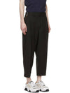 Versace Jeans Couture Black Wool Logo Ribbon Wide Trousers - VERSACE - BALAAN 2