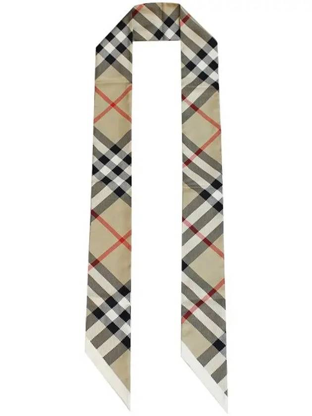 Skinny Check Silk Scarf Archive Beige - BURBERRY - BALAAN 2