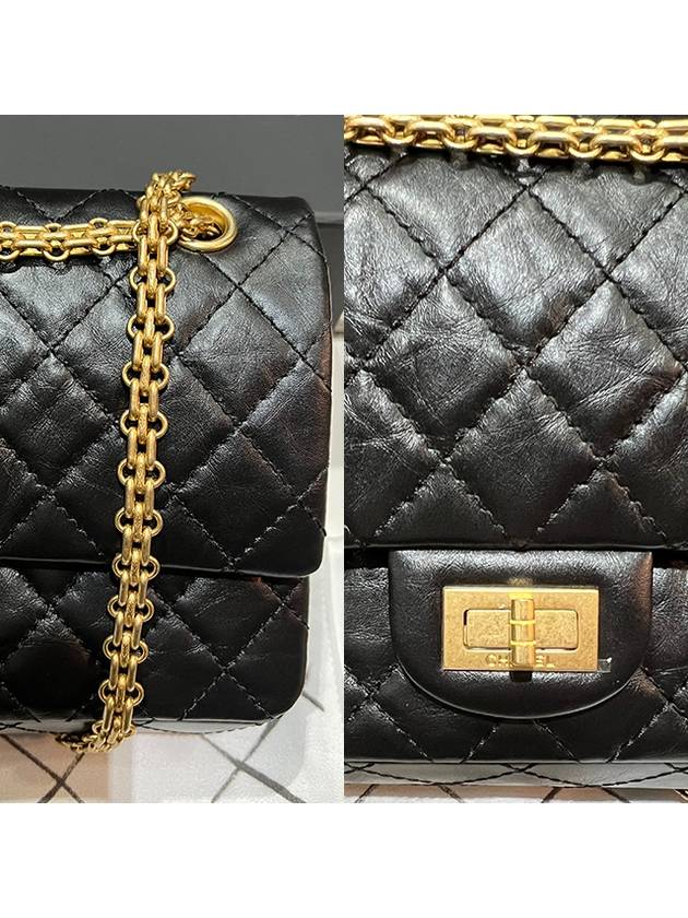 Gold 255 Medium Flap Chain Shoulder Bag Black - CHANEL - BALAAN 10