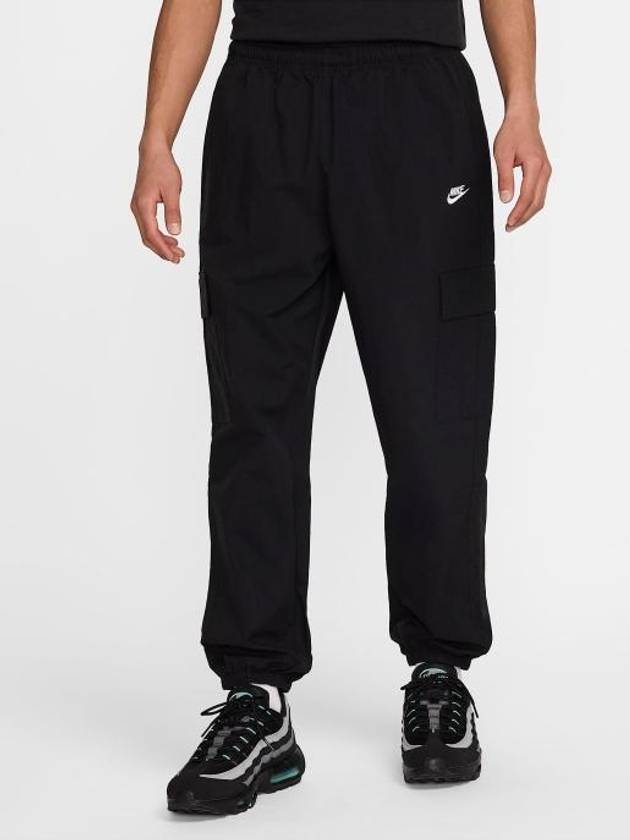 Club Woven Cargo Track Pants Black - NIKE - BALAAN 2