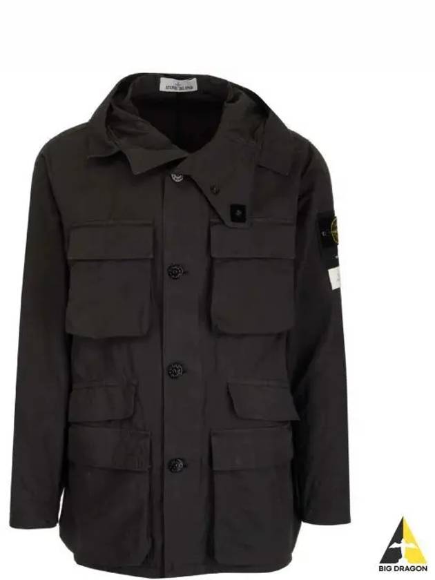 Men's Logo Patch Pocket Detail Jacket Charcoal - STONE ISLAND - BALAAN 2