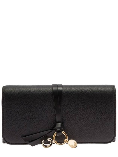 Alphabet Charm Leather Flap Long Wallet Black - CHLOE - BALAAN 2