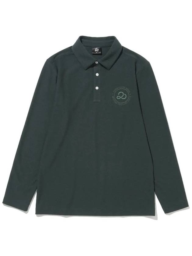 Men s Logo Embroidered Classic Long Sleeve Polo T Shirt D GREEN - 20THHOLE - BALAAN 1