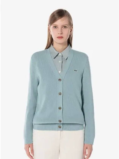 Women s Wool V neck Spring Fall Cardigan AF199E 54N BMY Domestic Product GQ2N24080583512 - LACOSTE - BALAAN 1