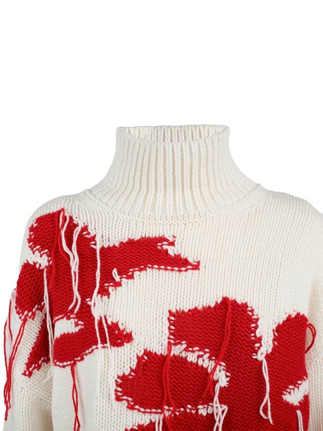 Dondup Alabaster Over Turtleneck In Jacquard Wool - DONDUP - BALAAN 3