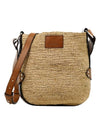 Logo Patch Raffia Cross Bag Beige - ISABEL MARANT - BALAAN 1