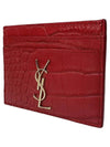 Crocodile Gold Card Holder Red - SAINT LAURENT - BALAAN 3