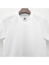 Center Back Stripe Classic Cotton Pique Relaxed Fit Short Sleeve T-Shirt White - THOM BROWNE - BALAAN 5