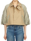 Cotton Gabardine Nylon Crop Twill Jacket Beige Light Khaki - SACAI - BALAAN 5