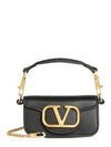 Gold Hardware V Logo Shoulder Bag Black - VALENTINO - BALAAN 2