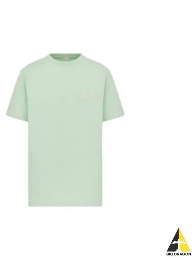 CD Icon Embroidered Cotton Jersey Short Sleeve T-Shirt Light Green - DIOR - BALAAN 2