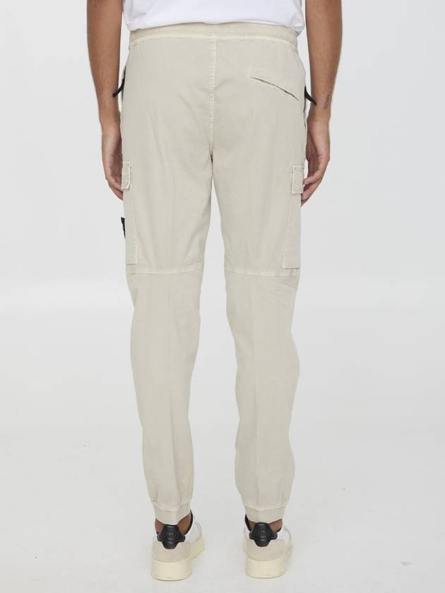 Stretch Cotton Cargo Straight Pants White - STONE ISLAND - BALAAN 5