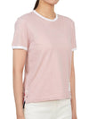 Women's Melange Jersey Ringer Short Sleeve T-Shirt Light Pink - THOM BROWNE - BALAAN 6