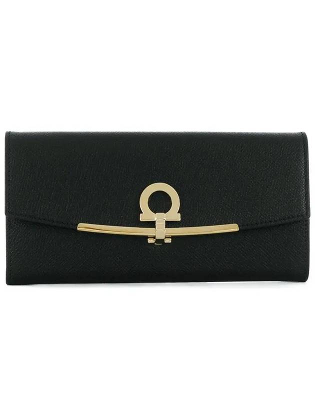 Gancini Continental Wallet Black - SALVATORE FERRAGAMO - BALAAN 3