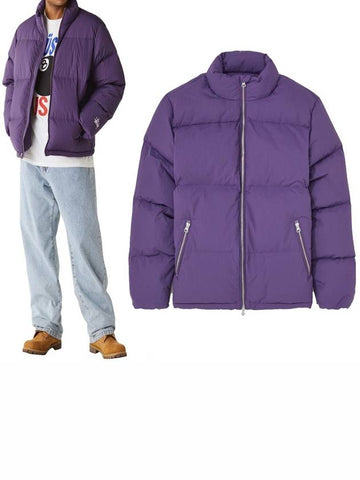 logo padded jacket 115711 PURPLE - STUSSY - BALAAN 1