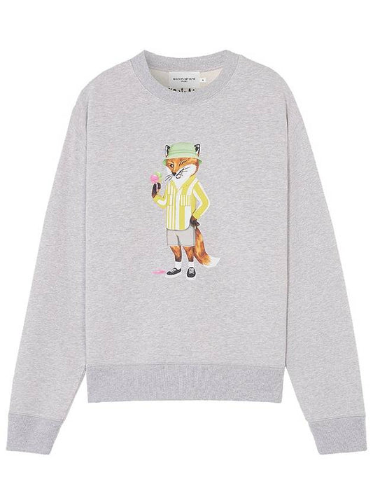 Dressed Fox Print Sweatshirt Light Grey Melange - MAISON KITSUNE - BALAAN 2