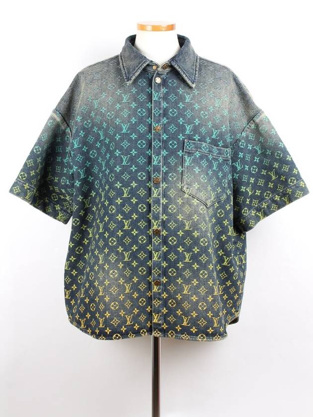 Rainbow Monogram Short Sleeved Denim Shirt XL - LOUIS VUITTON - BALAAN 1