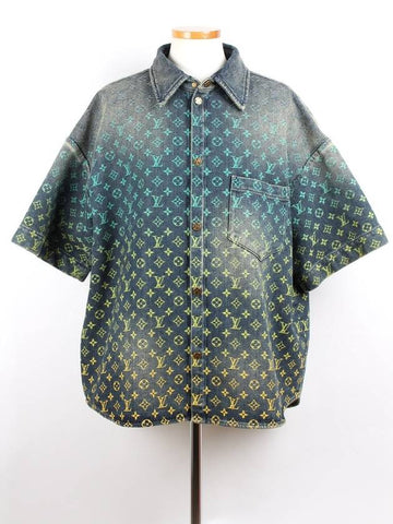 Rainbow Monogram Short Sleeved Denim Shirt XL - LOUIS VUITTON - BALAAN 1