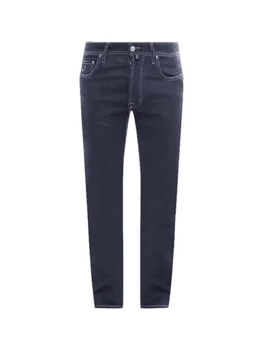 Men's Denim Cotton Straight Jeans Navy - JACOB COHEN - BALAAN 1