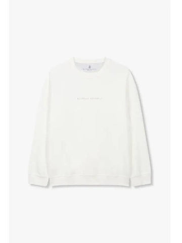 Men s Embroidered Logo Sweatshirt Ivory - BRUNELLO CUCINELLI - BALAAN 1