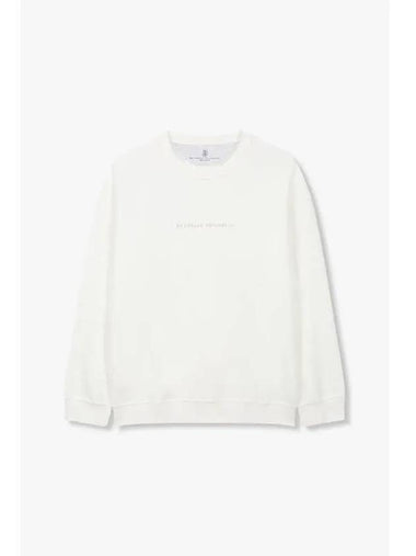 Men s Embroidered Logo Sweatshirt Ivory - BRUNELLO CUCINELLI - BALAAN 1