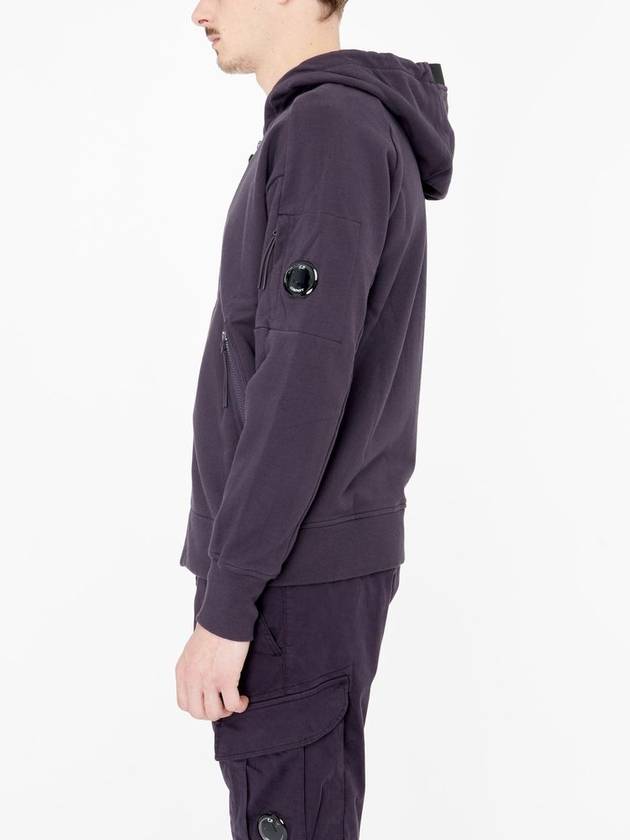 Diagonal Raised Fleece Hooded Jacket Purple - CP COMPANY - BALAAN 4