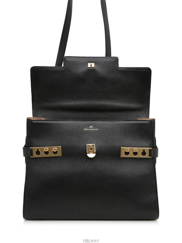 Classic TEMPETE Tompete Black Gold Shoulder Flap Bag - DELVAUX - BALAAN 9