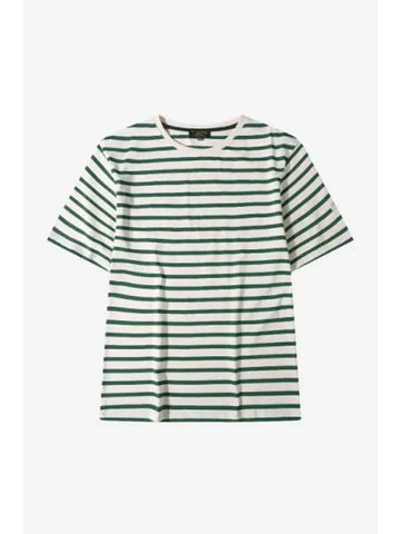 LE MONT ST MICHEL M THIBALT Mariniere Short Sleeve T shirt Green - LE MONDE BERYL - BALAAN 1